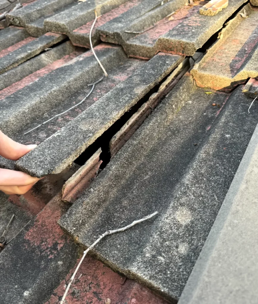 Cracked lap on a concrete tile