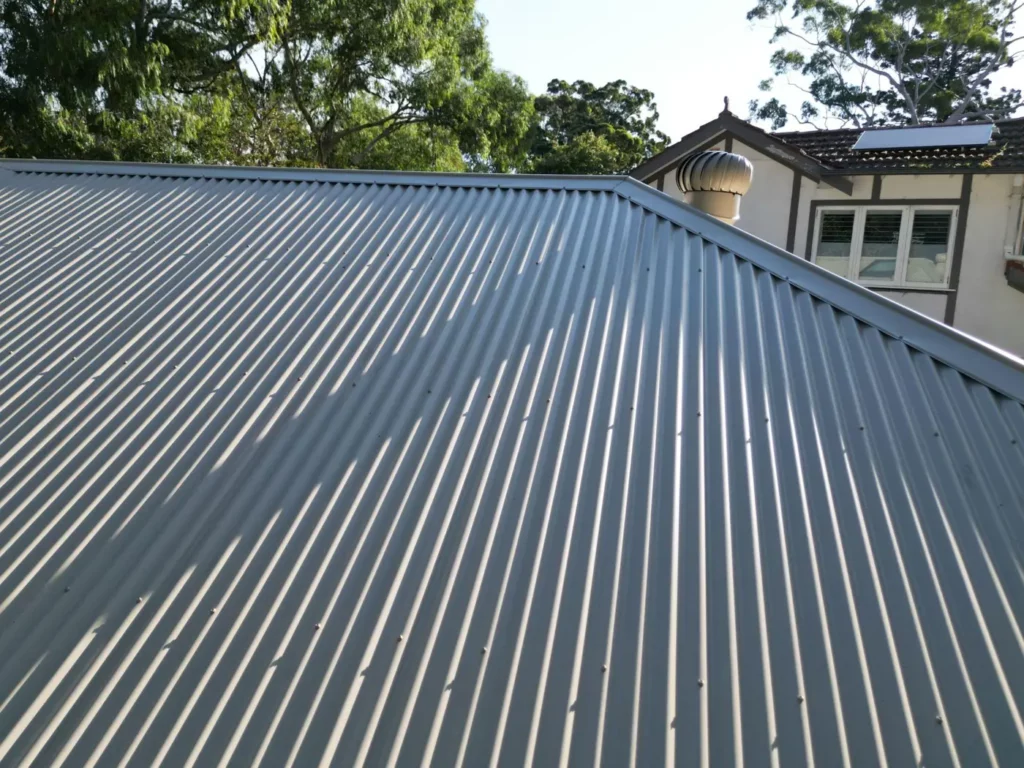 Dark Colorbond corrugated roof on a Sydney home